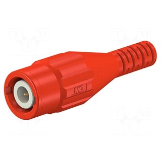 Connector: BNC | socket | red | Connection: crimped | Type: insulated