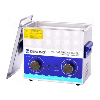 Ultrasonic washer | 240x140x100mm | 40kHz | 20÷80°C | 230VAC | Plug: EU