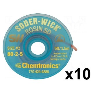 Tape: desoldering | rosin,No Clean | W: 1.5mm | L: 1.5m | Pcs: 10