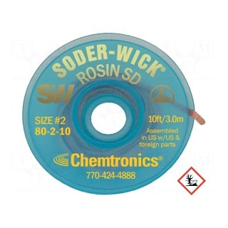 Tape: desoldering | halide-free,rosin,ROL0 | W: 1.5mm | L: 3m | ESD