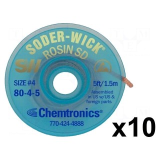 Tape: desoldering | rosin,No Clean | W: 2.8mm | L: 1.5m | Pcs: 10