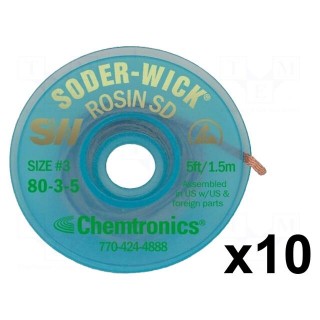 Tape: desoldering | rosin,No Clean | W: 2mm | L: 1.5m | Pcs: 10