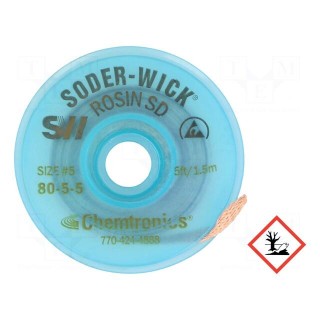 Tape: desoldering | halide-free,rosin,ROL0 | W: 3.7mm | L: 1.5m | ESD