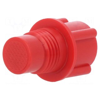Bottom cartridge cap | red | screwed rod | polyetylene