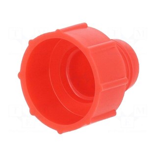 Bottom cartridge cap | red | screwed rod | polyetylene