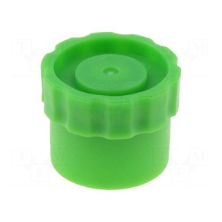 Plug | 30/55ml | green | for syringes | silicone free | polypropylene