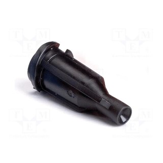 Plug | black | for syringes | polypropylene