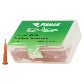 Needle: plastic | 1.25" | Size: 15 | straight,conical | 1.37mm