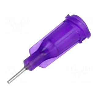 Needle: steel | 0.25" | Size: 21 | straight | 0.51mm | Body: purple