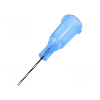 Needle: steel | 0.5" | Size: 24 | straight | 0.31mm | Body: light-blue