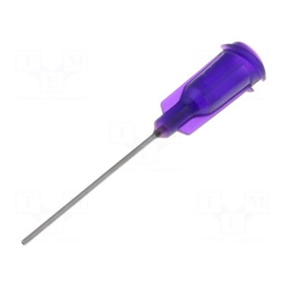 Needle: steel | 1" | Size: 21 | straight | 0.51mm | Body: purple