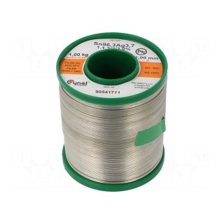 Soldering wire | Sn96,3Ag3,7 | 1mm | 1kg | lead free | reel | 3%