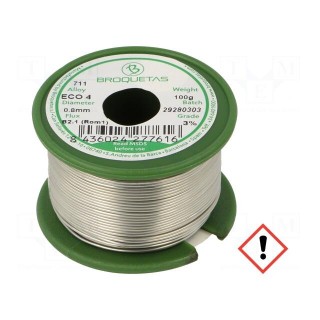 Soldering wire | Sn96,5Ag3Cu0,5 | 0.8mm | 0.1kg | lead free | reel
