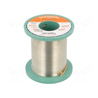 Soldering wire | Sn96,5Ag3Cu0,5 | 1mm | 500g | lead free | reel | 2.7%