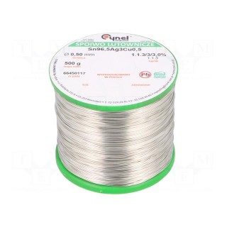 Soldering wire | Sn96,5Ag3Cu0,5 | 500um | 500g | lead free | 217÷219°C