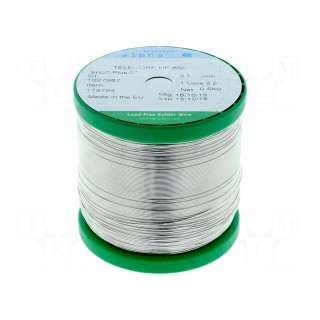 Soldering wire | Sn99,3Cu0,7 | 0.5mm | 0.5kg | lead free | reel | 2.2%
