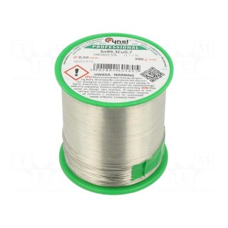 Soldering wire | Sn99,3Cu0,7 | 0.5mm | 500g | lead free | reel | 227°C