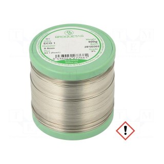 Soldering wire | Sn99,3Cu0,7 | 0.8mm | 0.5kg | lead free | reel | 220°C