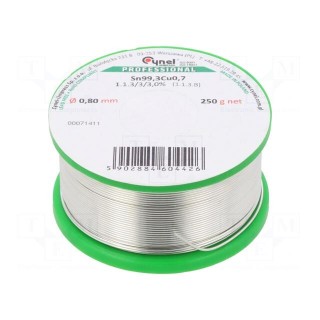 Soldering wire | Sn99,3Cu0,7 | 0.8mm | 250g | lead free | Package: reel