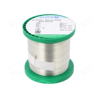 Soldering wire | Sn99,3Cu0,7 | 1.5mm | 0.5kg | lead free | 227÷229°C