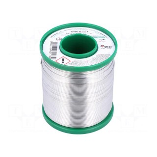 Soldering wire | Sn99,3Cu0,7 | 1mm | 1kg | lead free | reel | 2%