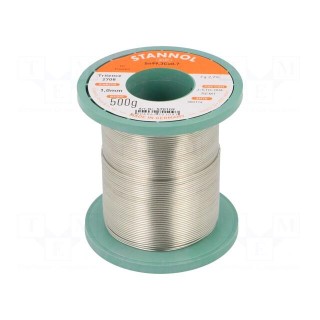Soldering wire | Sn99,3Cu0,7 | 1mm | 500g | lead free | reel | 2.7%