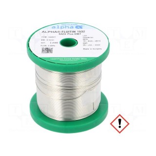 Soldering wire | Sn99Ag0,3Cu0,7 | 0.5mm | 250g | lead free | Flux: ROM1