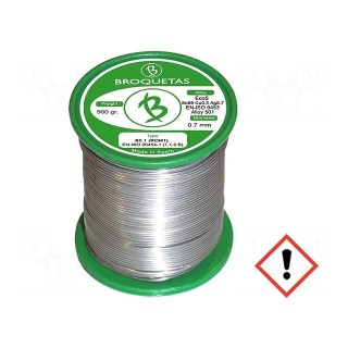 Soldering wire | Sn99Ag0,3Cu0,7 | 0.7mm | 0.5kg | lead free