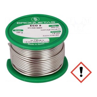 Soldering wire | Sn99Ag0,3Cu0,7 | 1.5mm | 0.1kg | lead free