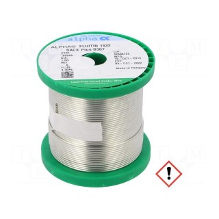 Soldering wire; Sn99Ag0,3Cu0,7; 1.5mm; 500g; lead free; 217÷228°C