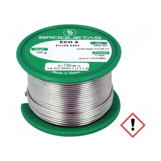 Soldering wire | Sn99Ag0,3Cu0,7 | 1mm | 0.1kg | lead free | 217÷227°C