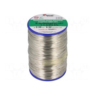 Soldering wire | Sn99Ag0,3Cu0,7 | 560um | 500g | lead free | 216÷227°C