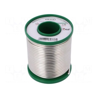 Solid,soldering wire | Sn99,3Cu0,7 | 3mm | 1kg | lead free | reel