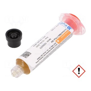Flux: rosin based | halide-free,RMA,ROL0 | gel | syringe | 10ml | amber