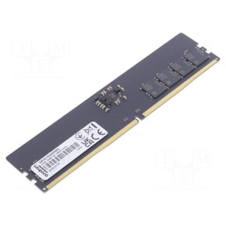 DRAM memory | DDR5 DIMM | 4800MHz | 1.1VDC | industrial | 2Gx8 | 0÷85°C