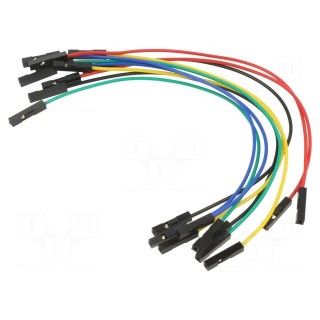 Connection cable | L: 150mm | female-female | PIN: 1 | mix colours