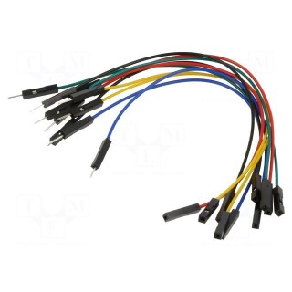 Connection cable | L: 150mm | male-female | PIN: 1 | mix colours