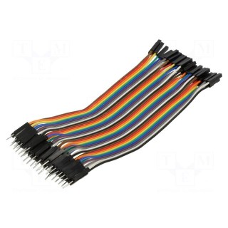 Connection cable | L: 150mm | male-female | PIN: 40 | mix colours
