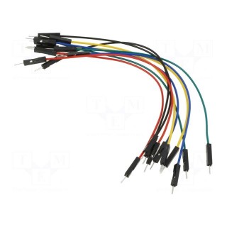 Connection cable | L: 150mm | male-male | PIN: 1 | mix colours | 10pcs.