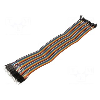 Connection cable | L: 300mm | male-male | PIN: 40 | mix colours | WHADDA