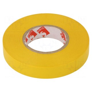 Tape: electrical insulating | W: 12mm | L: 25m | Thk: 0.13mm | yellow