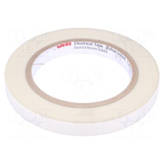 Tape: electrical insulating | W: 12mm | L: 33m | Thk: 177um | white | 5%