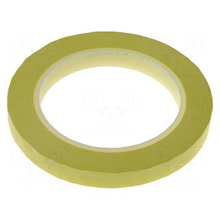 Tape: electrical insulating | W: 12mm | L: 66m | Thk: 0.063mm | yellow