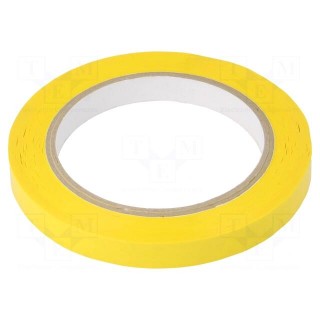 Tape: electrical insulating | W: 12mm | L: 66m | Thk: 60um | yellow | 80%