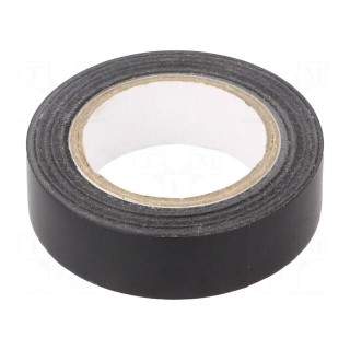 Tape: electrical insulating | W: 15mm | L: 10m | Thk: 0.13mm | black