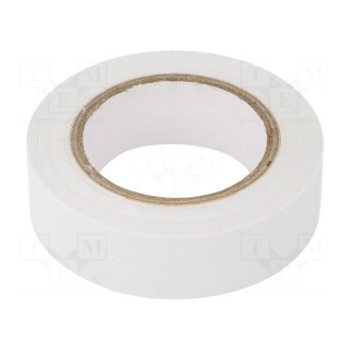 Tape: electrical insulating | W: 15mm | L: 10m | Thk: 0.13mm | white