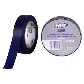 Tape: electrical insulating | W: 15mm | L: 10m | Thk: 0.15mm | blue | 241%