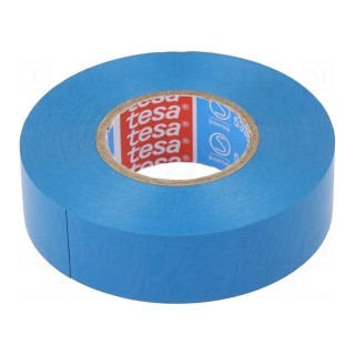 Tape: electrical insulating | W: 19mm | L: 20m | Thk: 0.15mm | blue | 90°C