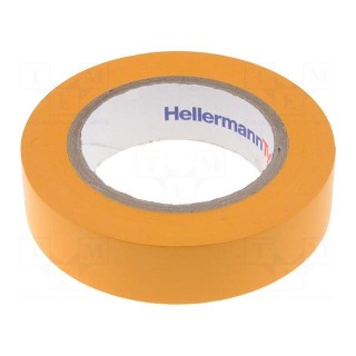 Tape: electrical insulating | W: 15mm | L: 10m | Thk: 150um | orange
