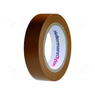 Tape: electrical insulating | W: 15mm | L: 10m | Thk: 150um | brown | 220%